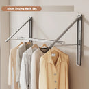 Folding Wall-Mounted Clothes Drying Rack – Stretchable Invisible Balcony Airer (No-Drill Aluminium Hanging Pole)