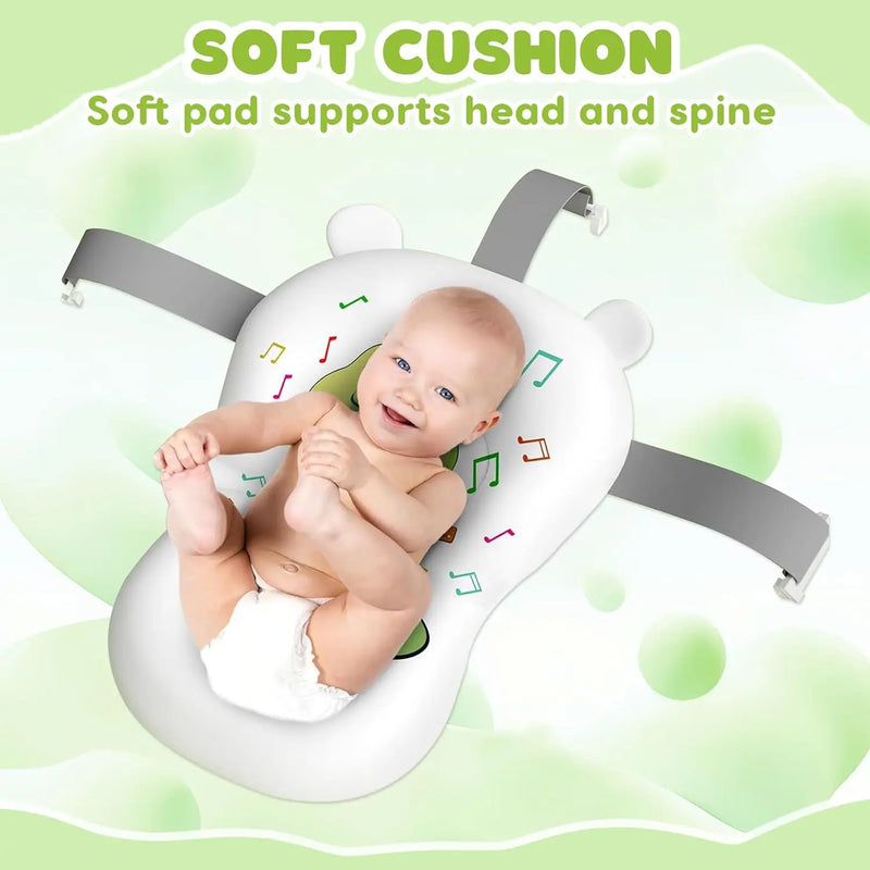 Eco-Friendly Foldable Baby Bathtub with Temperature Indicator | Infant Bath Tub with Soft Mat & Anti-Slip Design
