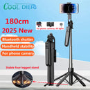 COOL DIER Tripod & Selfie Stick – 180cm Adjustable Stand with Bluetooth Remote for Smartphones & Cameras