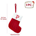 Knitted Christmas Socks with Snowflake & Letter Design | Festive Hanging Stockings for 2025–2026 Holiday Décor & Gifts