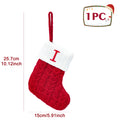 Knitted Christmas Socks with Snowflake & Letter Design | Festive Hanging Stockings for 2025–2026 Holiday Décor & Gifts