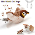 Interactive Flapping Bird Cat Toy – Rechargeable Chirping Plush with Catnip Pocket (Touch Activated)