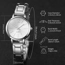 Elegant Women’s Quartz Watch Set | 2-Piece Stainless Steel Watch & Love Bracelet | Fashion Casual Gift Set