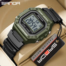 SANDA 2156 Men’s Military Sport Watch | Water-Resistant Digital Wristwatch with LED Display & Stopwatch