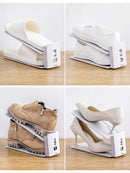 Space-Saving Adjustable Shoe Rack (2/4/8PCS) – Expandable 2-Layer Shoe Organiser for Closet & Home Storage