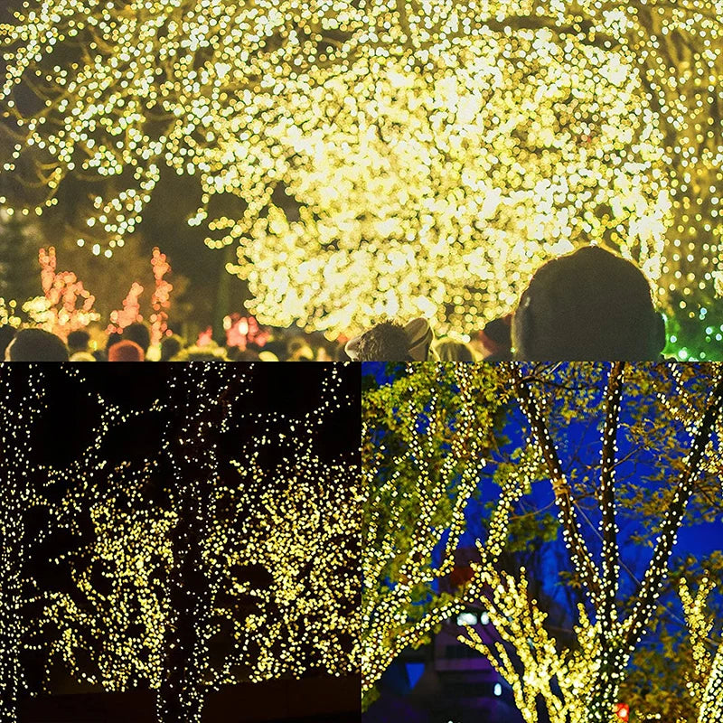 Green Cable LED Christmas Fairy Lights – Outdoor Waterproof Garland