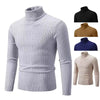 2025 New Men's High Neck Sweater Solid Color Pullover Knitted Warm Casual Turtleneck Sweatwear Woolen Mens Winter Outdoor Tops