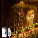 LED Santa Claus Climbing Ladder Light | 1.5M/3M Christmas Decoration with 8 Flash Modes | USB Plug Holiday Home Décor