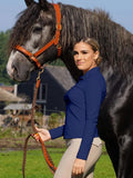 Women’s Equestrian Long Sleeve Base Layer – Soft Riding T-Shirt in Burgundy for Training & Shows