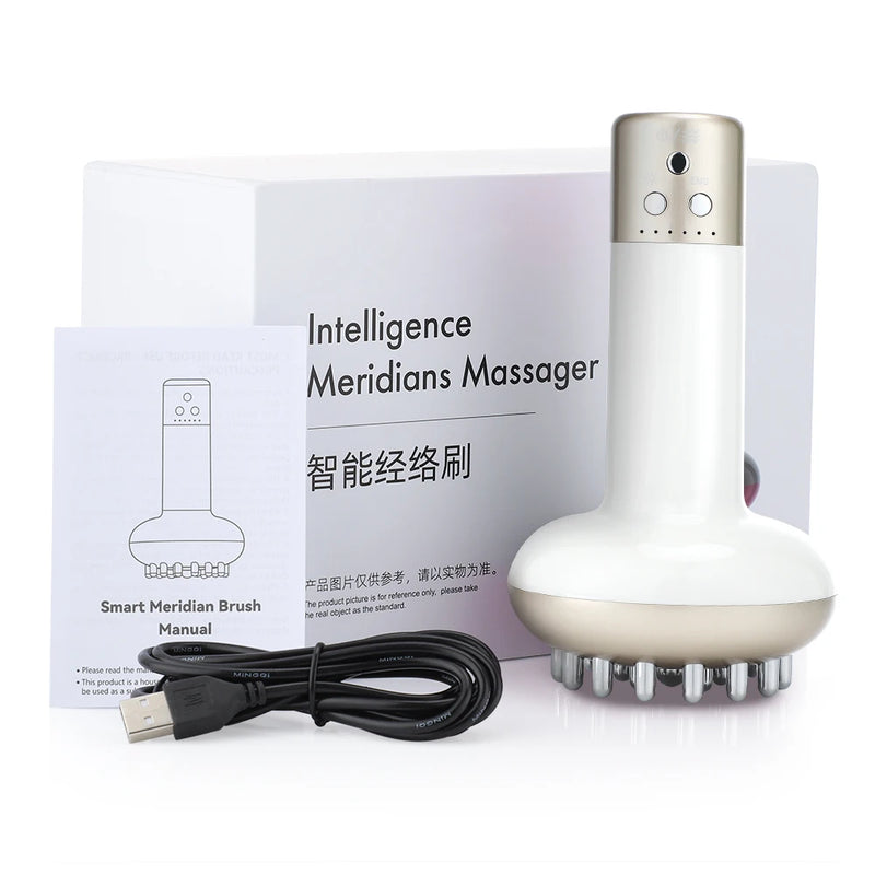 Intelligent Electric Meridian & Lymphatic Drainage Massage Brush – Microcurrent Anti-Cellulite Body Sculpting Device ⚡💆‍♀️