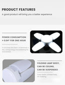 E27 Foldable Fan-Shaped LED Bulb – 360° Super Bright Ceiling Light (6500K)
