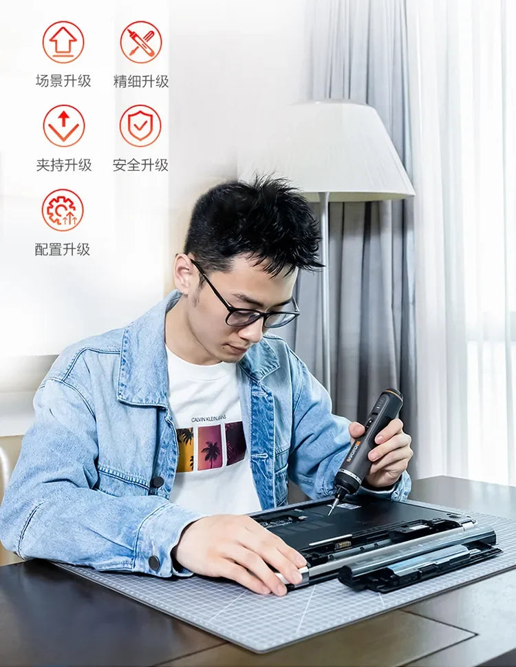 WORX WX242 4V Smart Cordless Electric Screwdriver Set | 30-Bit Rechargeable Mini Power Tool