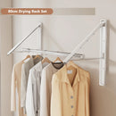 Folding Wall-Mounted Clothes Drying Rack – Stretchable Invisible Balcony Airer (No-Drill Aluminium Hanging Pole)