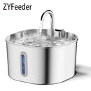 ZYFeeder 2.2L Stainless Steel Cat Water Fountain – Automatic Pet Drinking Fountain with Window (For Cats & Small Dogs)
