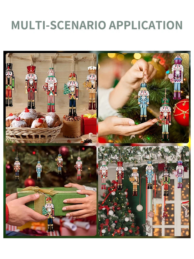 12-Piece Wooden Nutcracker Decoration Set | Classic Christmas Figurines for Home, Parties & Festive Gifts
