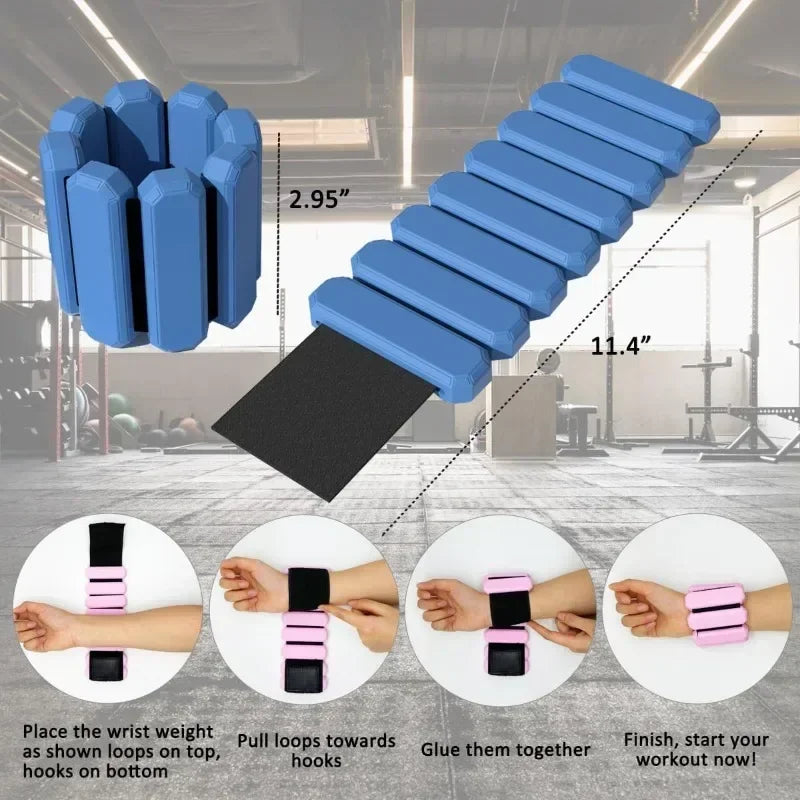 Adjustable Wrist & Ankle Weights Set | Wearable Silicone Weight Bracelets for Fitness, Yoga & Cardio Workouts