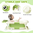 Eco-Friendly Foldable Baby Bathtub with Temperature Indicator | Infant Bath Tub with Soft Mat & Anti-Slip Design