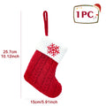 Knitted Christmas Socks with Snowflake & Letter Design | Festive Hanging Stockings for 2025–2026 Holiday Décor & Gifts