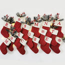 Knitted Christmas Socks with Snowflake & Letter Design | Festive Hanging Stockings for 2025–2026 Holiday Décor & Gifts