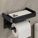 Aluminium Alloy Toilet Paper Holder – Minimalist Bathroom Tissue Rack with Storage Shelf